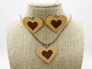 Heart Engraved Heart Jewelry Gift Set