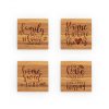 Family Life Heart Home Sweet Blessings Bamboo Coasters