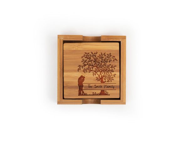 family-tree-last-name-wood-bamboo-coaster-set