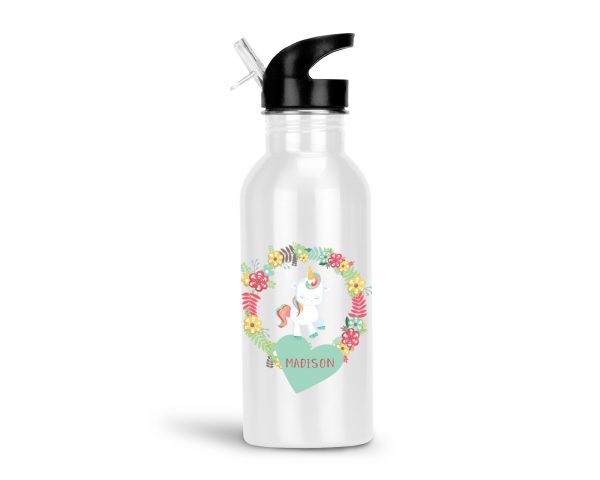 unicorn-floral-heart-water-bottle