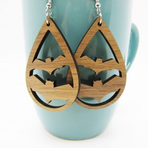teardrop-flying-bats-wood-earrings