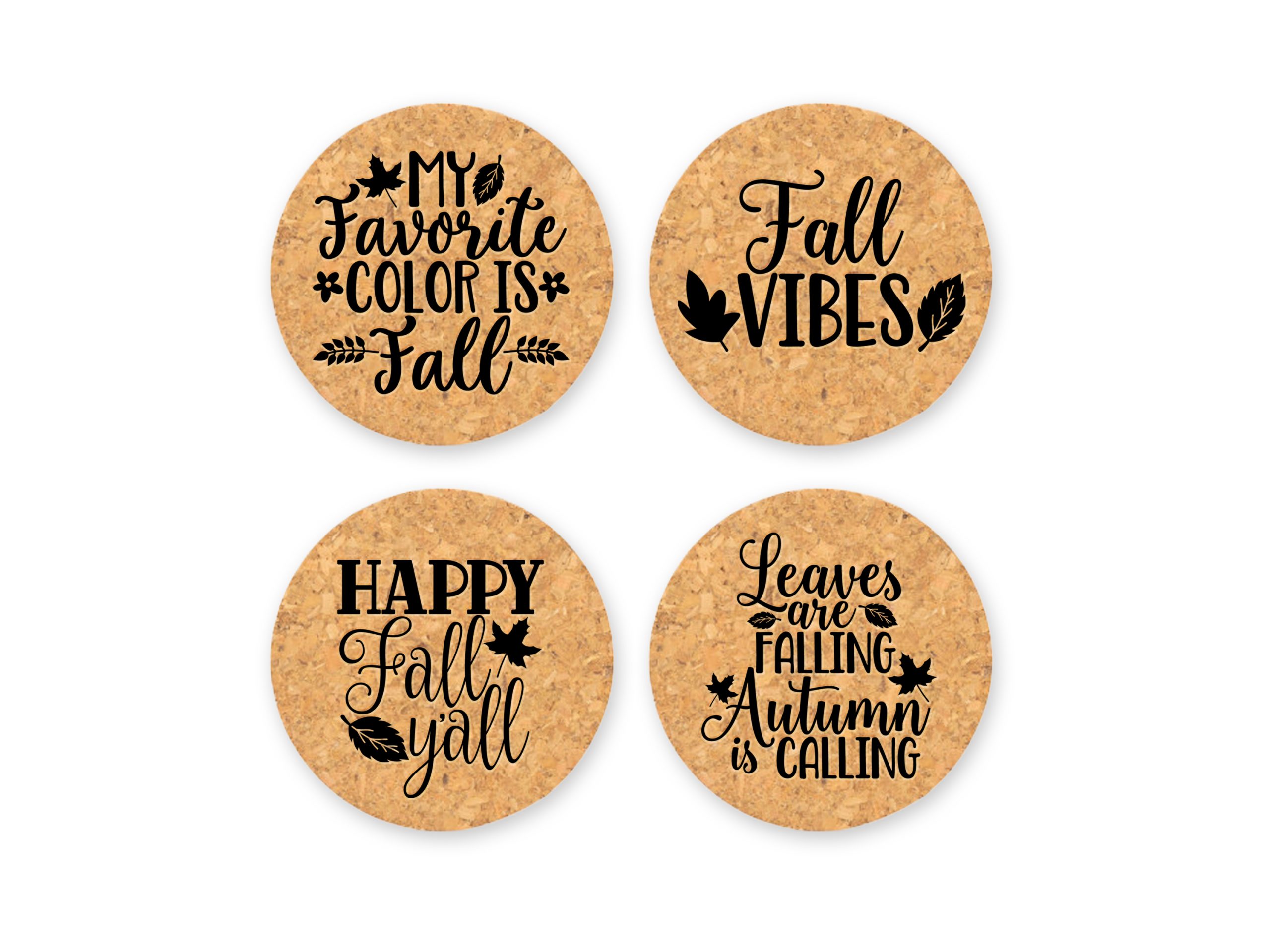 Father's Day Engraved Cork Coaster Set