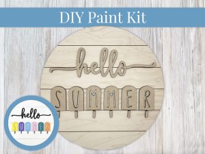 Hello Summer Popsicle Shiplap Sign Paint Kit