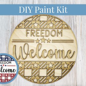 Freedom Welcome Stars Stripes Sign Paint Kit