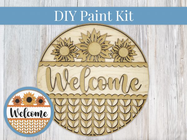 Welcome Fall Sunflowers Petals Sign