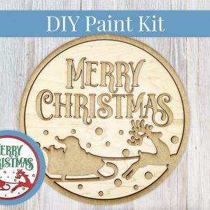 Merry Christmas Santa's Sleigh Sign Paint Kit