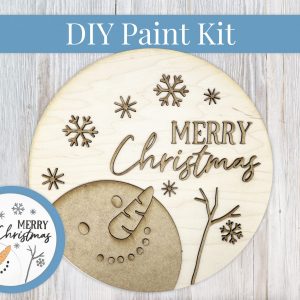 Merry Christmas Snowman Snowflakes Paint Kit