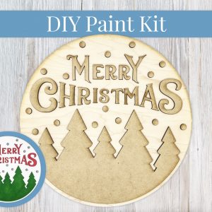Merry Christmas Trees Snow Sign Paint Kit