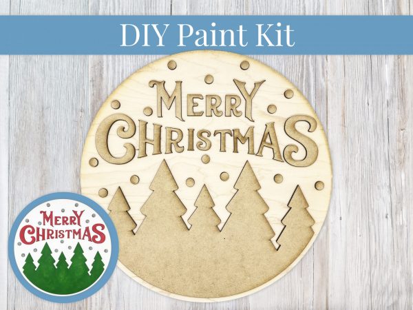 Merry Christmas Trees Snow Sign Paint Kit