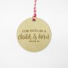 For Unto Us a Child is Born Gift Tag
