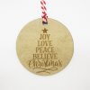 Joy Love Peace Believe Christmas Star Gift Tag