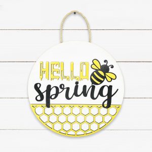 Hello Spring Honeybee Sign