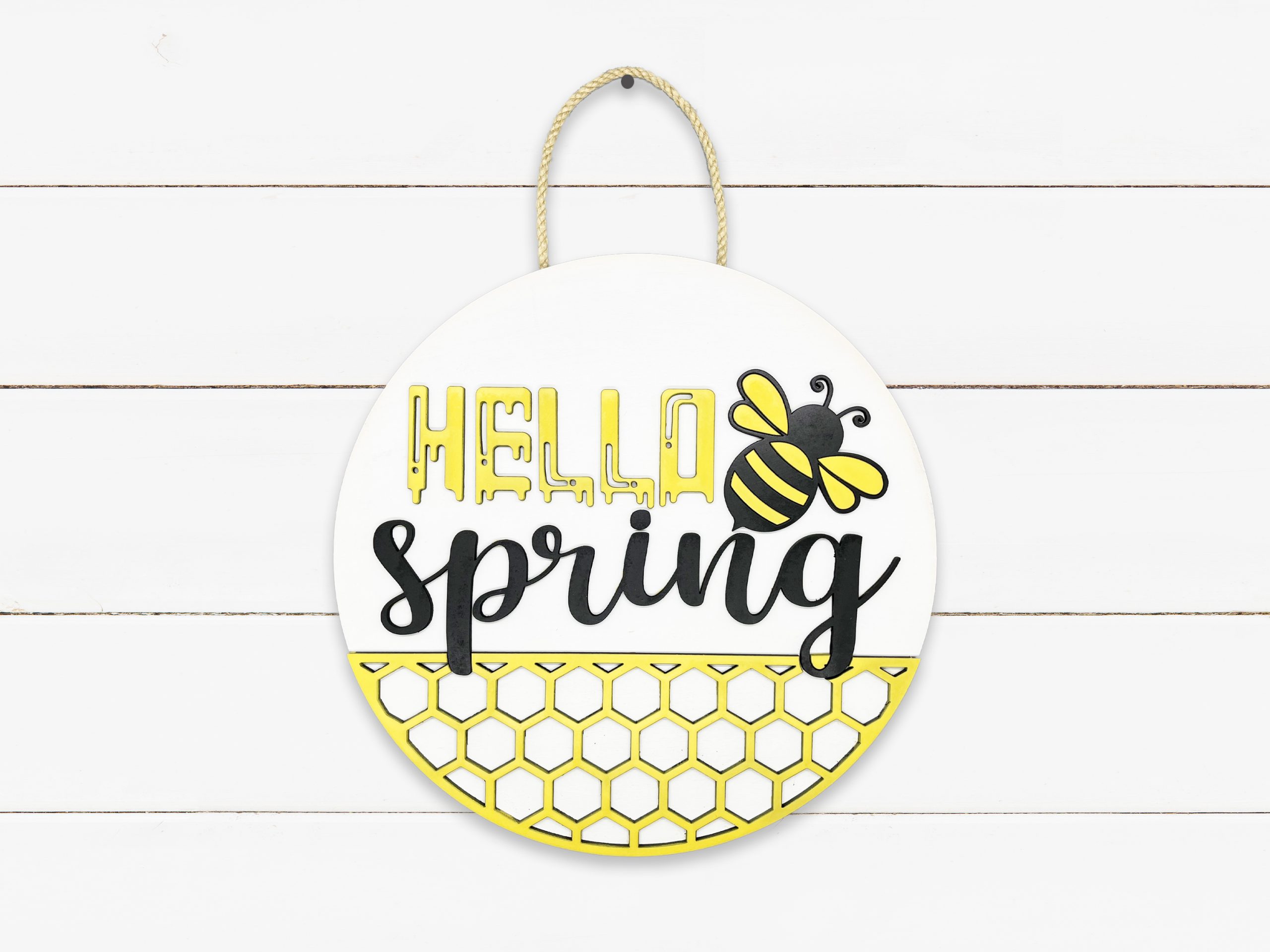 Hello Spring Honeybee Sign