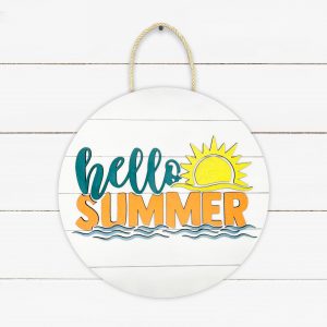 Hello Summer Sun Shiplap Sign