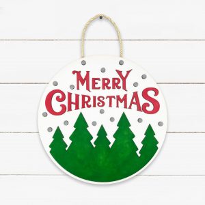 Merry Christmas Trees Snow Sign