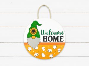 Welcome Home Gnome Fall Sign