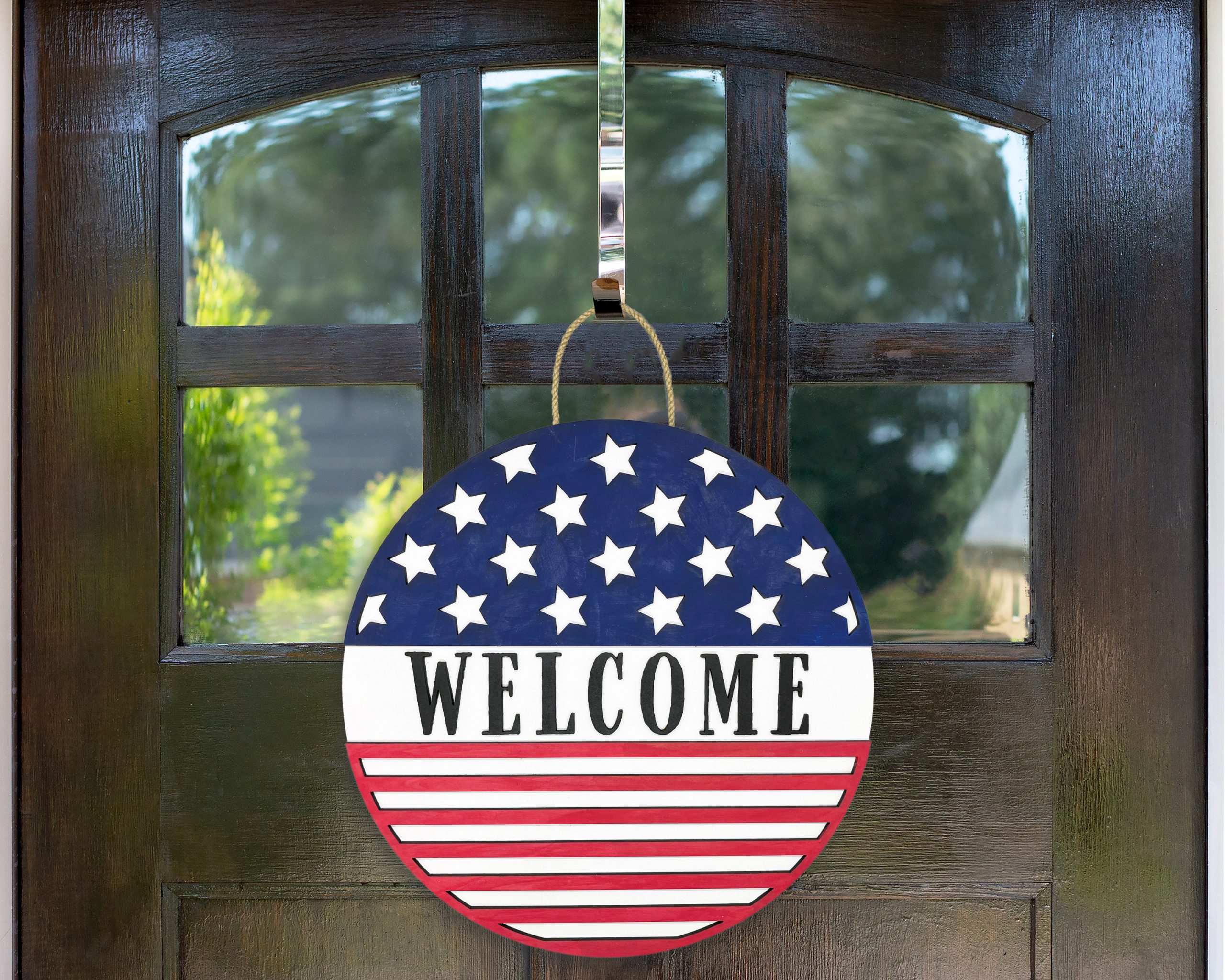 Welcome Stars and Stripes Sign