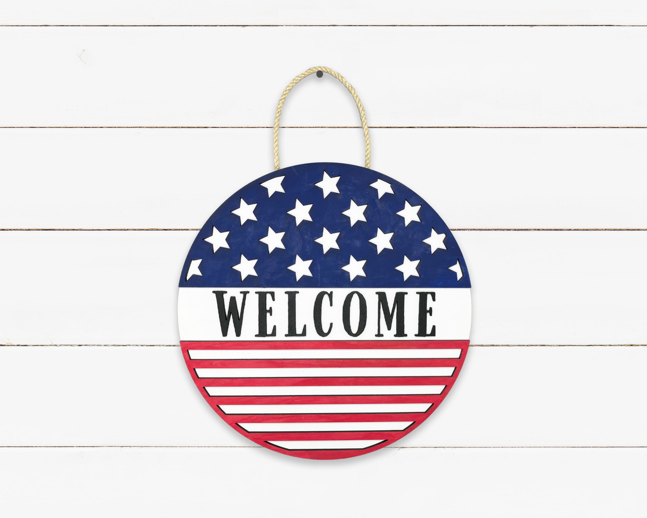 Welcome Stars and Stripes Sign