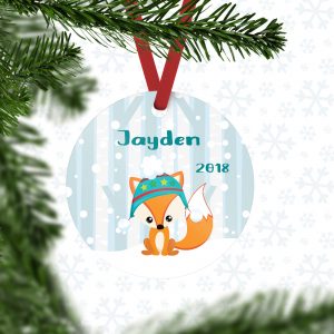 Christmas Woodland Fox Snow Ornament