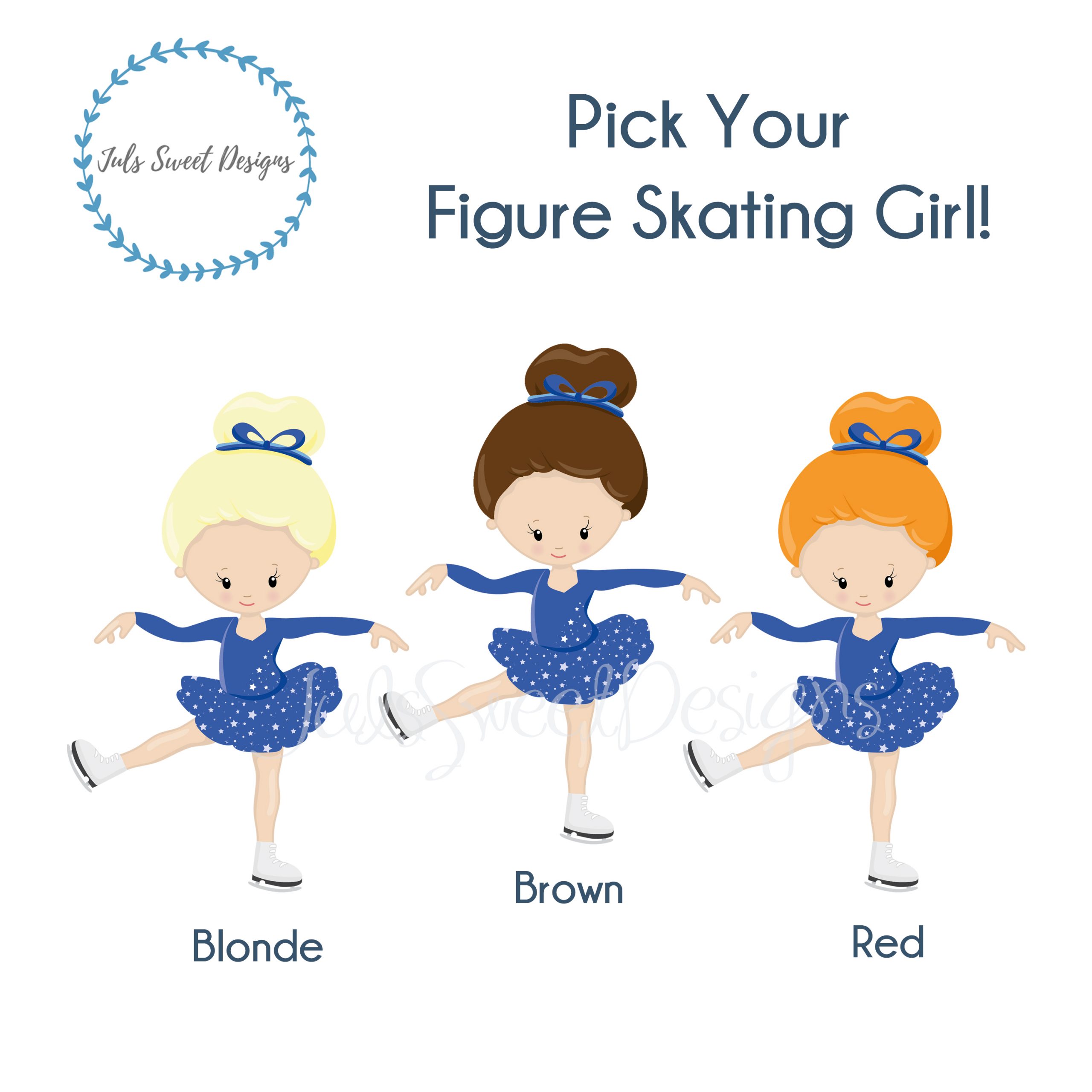 Figure Skating Girl Blue Dress