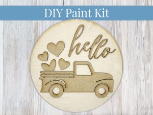 Hello Hearts Vintage Truck Paint Sign Kit