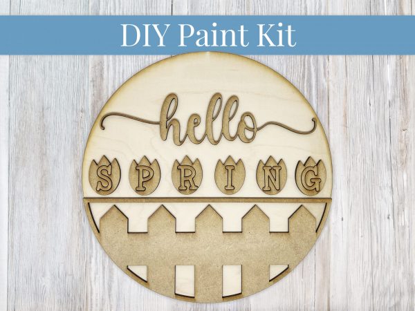 Hello Spring Tulips Fence Paint Sign Kit