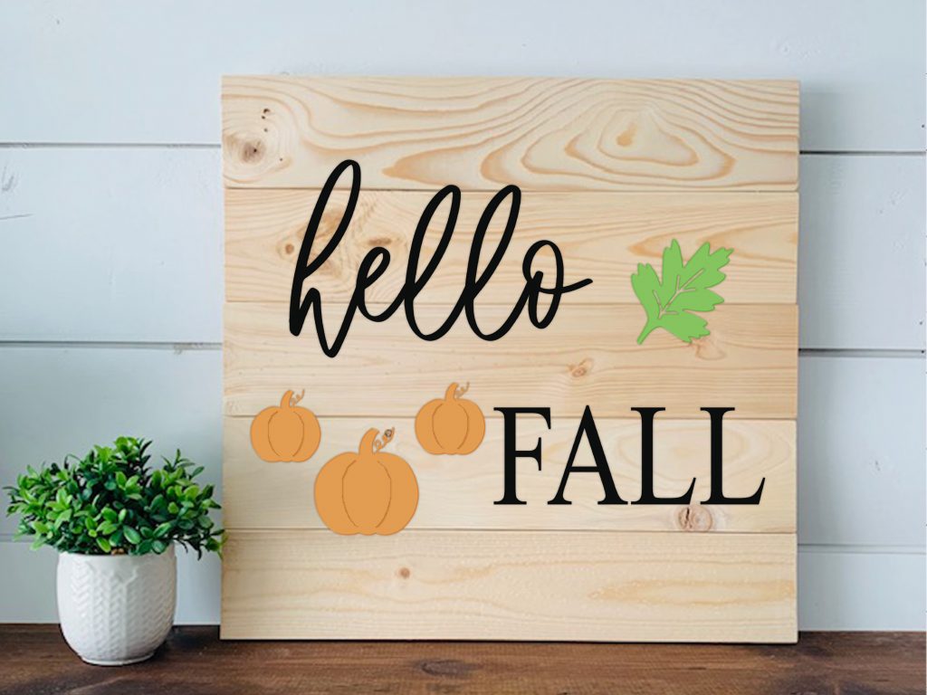 Hello Fall Pumpkins Leaf - W&P-025
