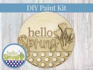 Hello Spring Crocus Polka Dot Paint Sign Kit