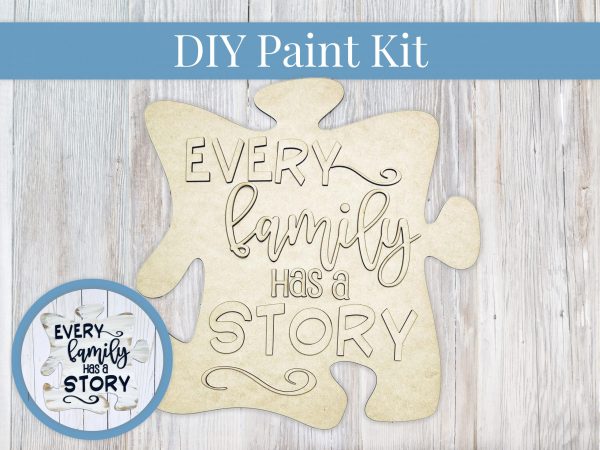 Every Family Has a Story Puzzle Paint Sign Kit