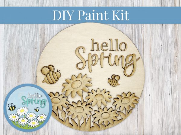 Hello Spring Daisies Bees Paint Sign Kit