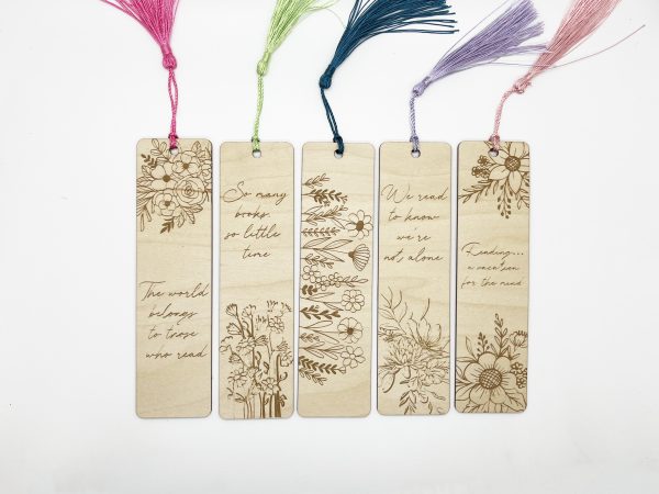 Floral Love to Read Wood Bookmarks