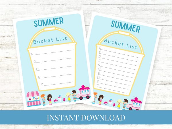 Summer Bucket List Ice Cream Truck Printable