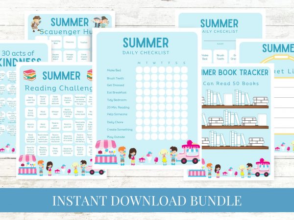 Summer Checklist Activities Ice Cream Truck Bundle Printable