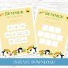 Summer Daily Checklist Hello Summer Toucans Printable