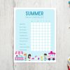 Summer Daily Weekly Checklist Printable