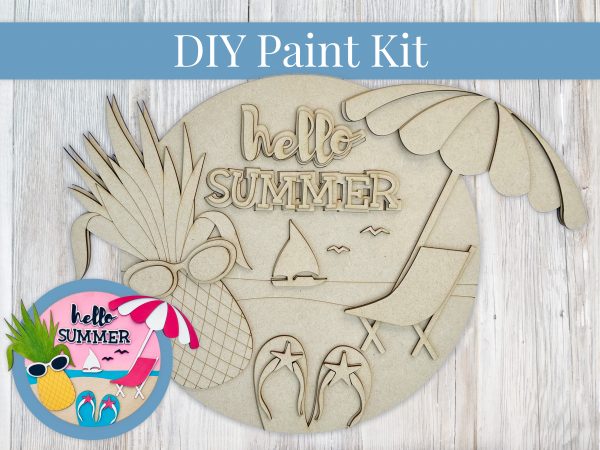 Hello Summer Beach Paint Sign Kit