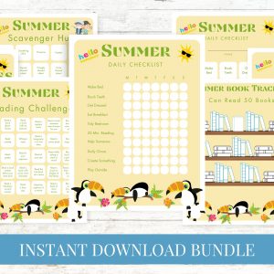 Summer Checklist Activities Hello Summer Toucans Bundle Printable