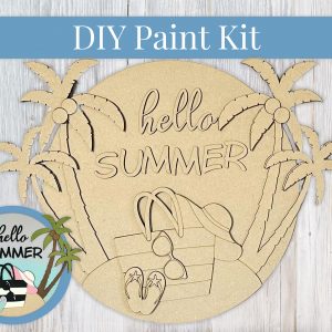 Hello Summer Palm Trees Paint Sign Kit