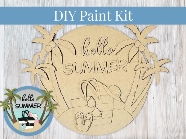 Hello Summer Palm Trees Paint Sign Kit