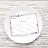Floral Pink Watercolor Recipe Card
