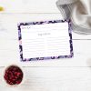 Purple Floral Recipe Card