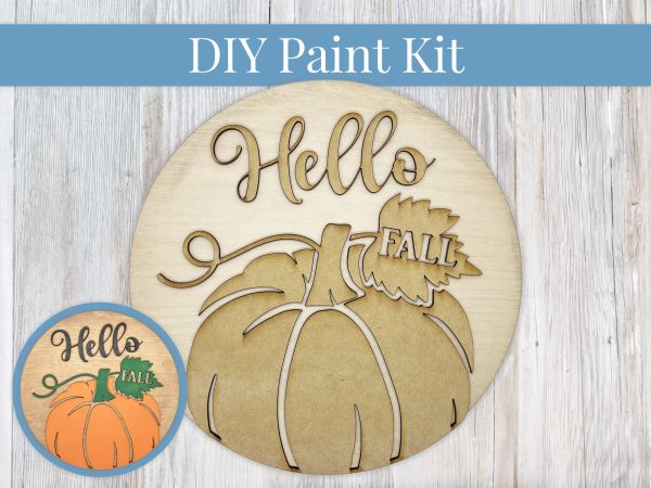 Hello Fall Pumpkin Paint Sign Kit