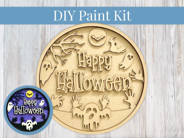 Happy Halloween Ghosts Paint Sign Kit