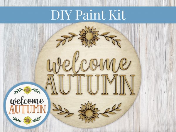 Welcome Autumn Sunflowers Paint Sign Kit