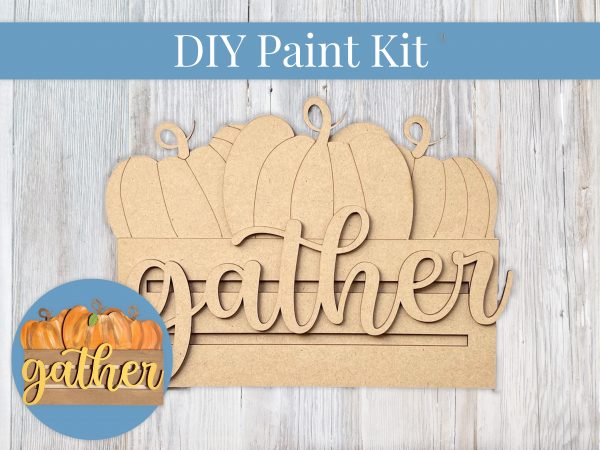 Gather with Pumpkins Crate Sign DIY Paint Kit