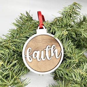 Faith Christmas Words Ornaments