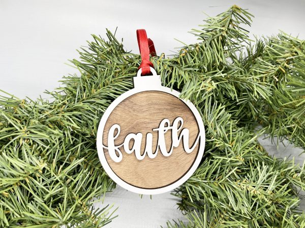 Faith Christmas Words Ornaments