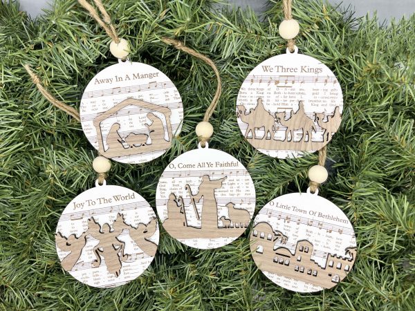 Nativity Sheet Music Ornaments