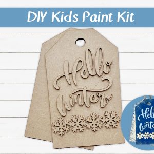 Hello Winter Tags Kids Paint Kit