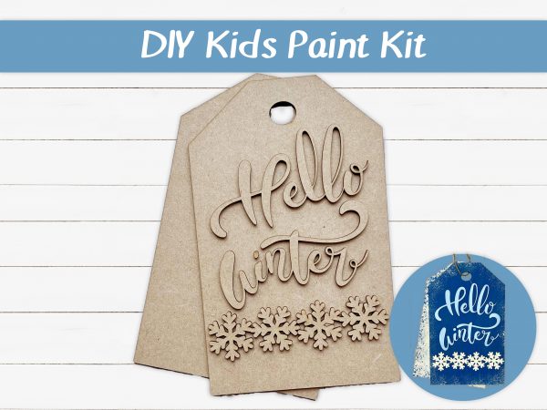 Hello Winter Tags Kids Paint Kit